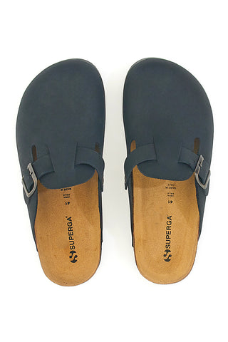 Ciabatte sabot Nere Sottopiede In Vera Pelle SUPERGA S31U384