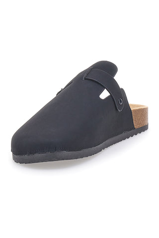 Schwarze Sabot-Slipper mit Schnalle und anatomischem Fußbett ALTEMBERG 14168