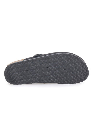 Schwarze Sabot-Slipper mit Schnalle und anatomischem Fußbett ALTEMBERG 14168