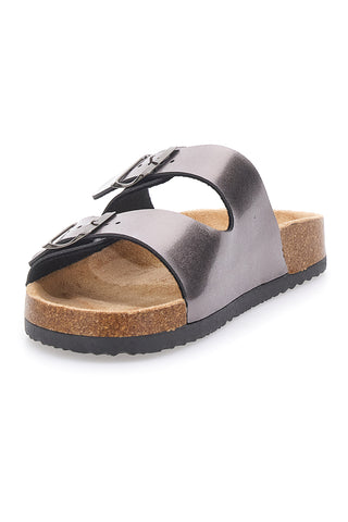 Ciabatte grigie con doppia fibbia Prima Riga 14126