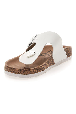 Ciabatte infradito bianche con fibbia Prima Riga14206