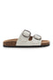 Ciabatte bianche con doppia fascia e fibbie grandi Me & Me 1043103