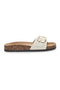 Ciabatte bianche con fibbia e suola effetto sughero Me & Me 14168