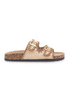 Ciabatte beige con doppia fibbia decorata oro ME & ME 14221