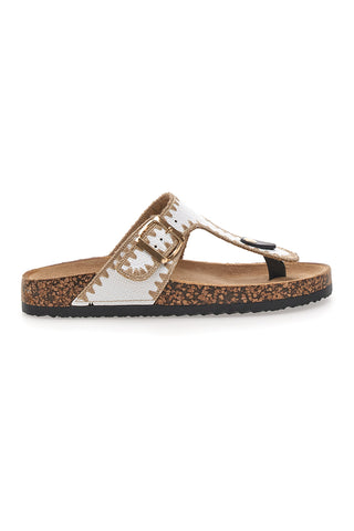 Weiße Flip-Flops mit Kontrastnähten ME & ME 14206