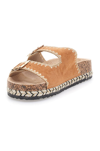 Orange Hausschuhe mit Doppelschnalle und Seilsohle Me & Me 14184