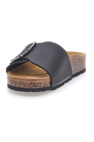 Schwarze Hausschuhe mit verstellbarem Band und anatomischem Fußbett BIOMODEX 31836