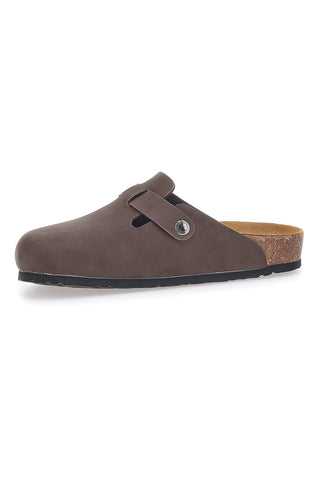 Sabot marroni con fibbia e sottopiede in pelle Biomodex 32850