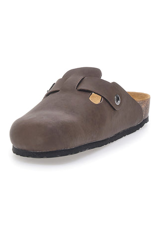 Sabot marrone con fibbia e sottopiede in pelle Biomodex 32950