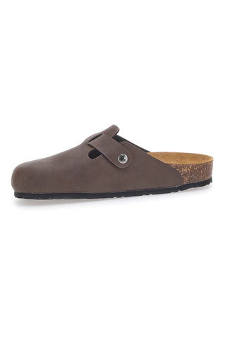 Sabot marrone con fibbia e sottopiede in pelle Biomodex 32950