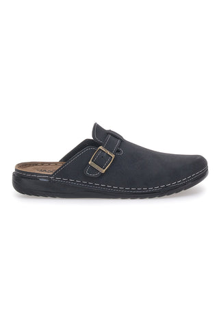 Jasonstone B001 Schwarze Sabot-Hausschuhe mit dekorativer Schnalle