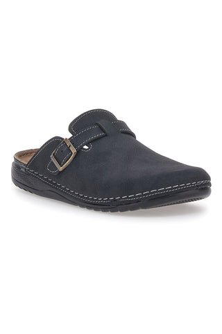 Jasonstone B001 Schwarze Sabot-Hausschuhe mit dekorativer Schnalle