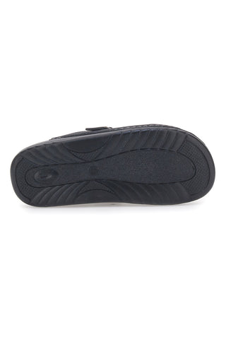 Jasonstone B001 Schwarze Sabot-Hausschuhe mit dekorativer Schnalle