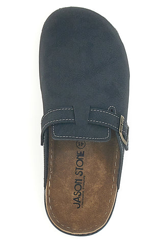 Jasonstone B001 Schwarze Sabot-Hausschuhe mit dekorativer Schnalle