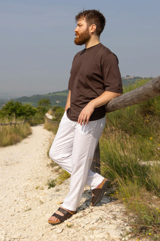 Ciabatte marroni con doppia fibbia e sottopiede in pelle Made in Italy Pittarello Tierra 335A2177SR