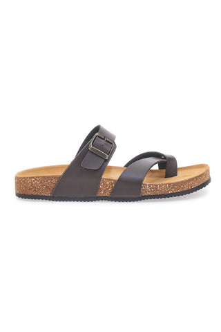 Braune Flip-Flops mit Ledersohle Pittarello Tierra 335A311SR