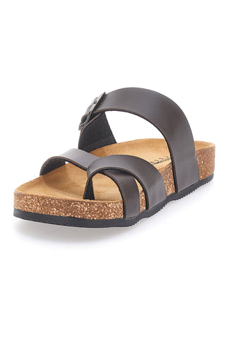 Ciabatte infradito marroni con sottopiede in pelle Pittarello Tierra 335A311SR