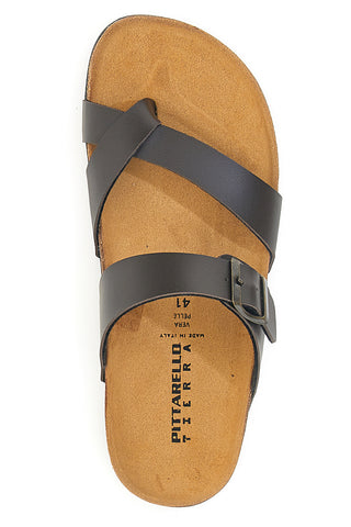 Ciabatte infradito marroni con sottopiede in pelle Pittarello Tierra 335A311SR