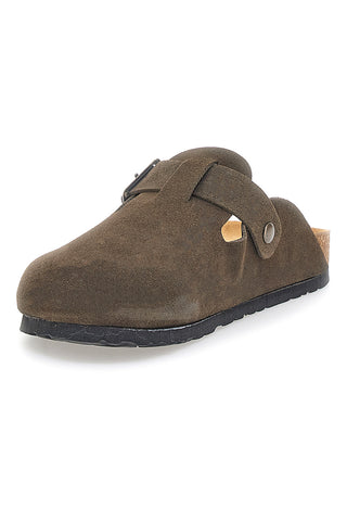 Ciabatte Chiuse Marrone Scuro con Sottopiede in Pelle Made in Italy PITTARELLO TIERRA 335A013PR