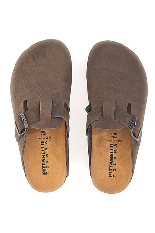 Ciabatte Chiuse Marrone Scuro con Sottopiede in Pelle Made in Italy PITTARELLO TIERRA 335A013PR