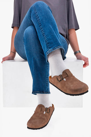 Ciabatte Chiuse Marrone Chiaro con Sottopiede in Pelle Made in Italy PITTARELLO TIERRA 335A013PR