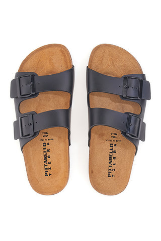 Ciabatte Antracite con Doppia Fibbia Made in Italy PITTARELLO TIERRA 335A20630SR