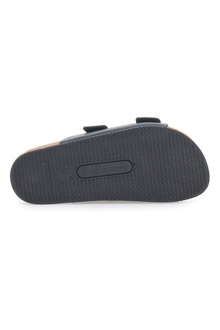 Schwarze Slipper mit doppelter Kontrastschnalle Made in Italy PITTARELLO TIERRA 335A20630SR