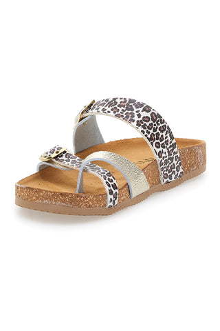 PITTARELLO TIERRA 335A312SR Platin Flip-Flop-Hausschuhe mit Fußriemen