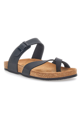 Schwarze Hausschuhe mit Kreuz und verstellbarer Schnalle Made in Italy PITTARELLO TIERRA 335A20630SR