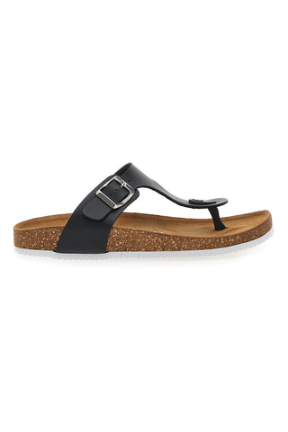 Schwarze Flip-Flops aus echtem Leder, hergestellt in Italien, Pittarello Tierra 335A2177SR