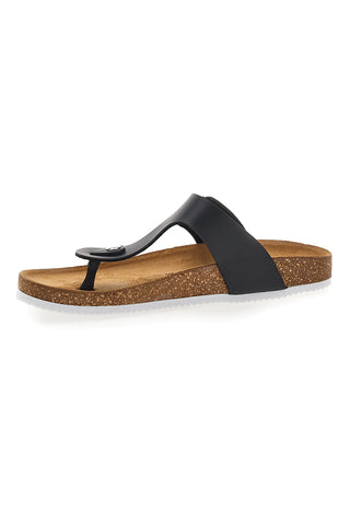 Schwarze Flip-Flops aus echtem Leder, hergestellt in Italien, Pittarello Tierra 335A2177SR