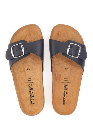 Schwarze Pantoffeln mit Schnalle Made in Italy PITTARELLO TIERRA 257A21030SR