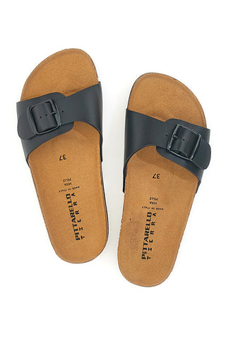 Schwarze Hausschuhe mit Band, hergestellt in Italien PITTARELLO TIERRA 335A21030SR