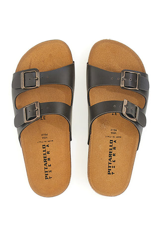 Ciabatte Marroni con Doppia Fibbia Made in Italy PITTARELLO TIERRA 335A206SR