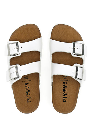 Ciabatte Bianche con Doppia Fibbia Made in Italy PITTARELLO TIERRA 335A00630SR
