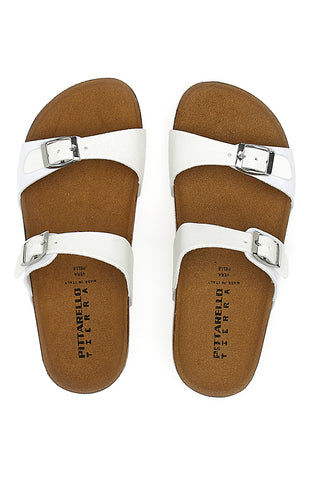 Ciabatte Bianche con Doppia Fibbia Stretta PITTARELLO TIERRA 335A006SR