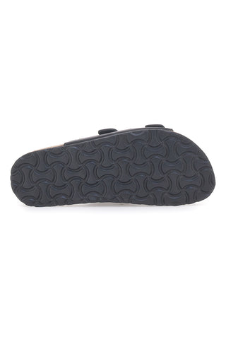 Schwarze Jeans-Slipper mit Nieten und Doppelschnalle PITTARELLO SUN SR001