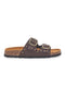 Braune Jeans-Slipper mit Nieten und Doppelschnalle PITTARELLO SUN SR001
