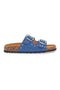 Blaue Jeans-Slipper mit Nieten und Doppelschnalle PITTARELLO SUN SR001