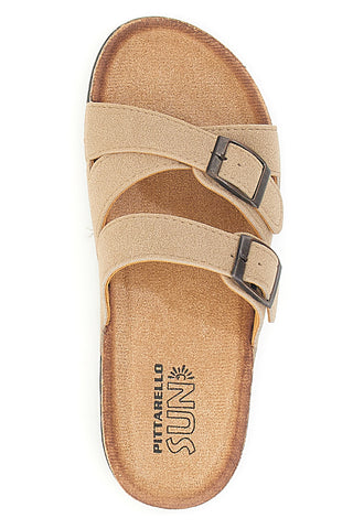 Beige Hausschuhe mit doppelt verstellbarem Band Pittarello Sun BL208417