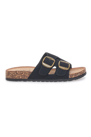 Ciabatte da donna nere con doppia fibbia Pittarello FC2084J1