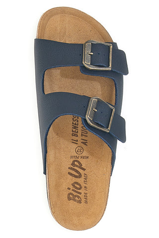 Ciabatte blu con doppia fibbia con plantare anatomico Bio Up 201