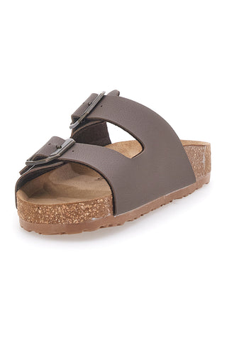 Sabot marroni con doppia fibbia e sottopiede anatomico Bio Up 201