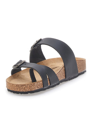 Ciabatte nere con doppia fascia e plantare anatomico Bio Up 103