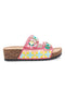 Sandali multicolor con fantasia geometrica e doppia fibbia Dame Rose APY65