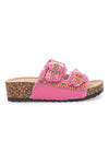 Ciabatte fucsia platform con perline multicolor Dame Rose APY66