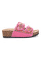 Ciabatte fucsia platform con perline multicolor Dame Rose APY66