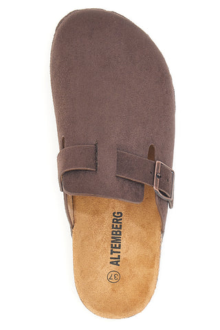 Pantofole sabot marroni con fibbia Altemberg 1105