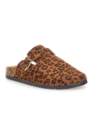 Altemberg 1106 Leopard Print Buckle Sabot Slippers