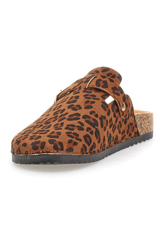 Altemberg 1106 Leopard Print Buckle Sabot Slippers